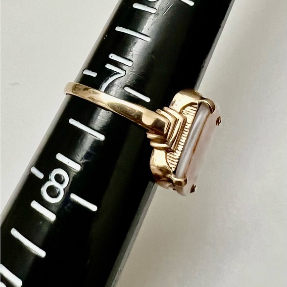 10k Vintage Rose Gold and Dendritic Agate Ring - Picture 9 of 10